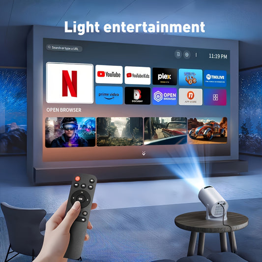 Mini projecteur Full HD 1080p, projecteur de cinéma intégré