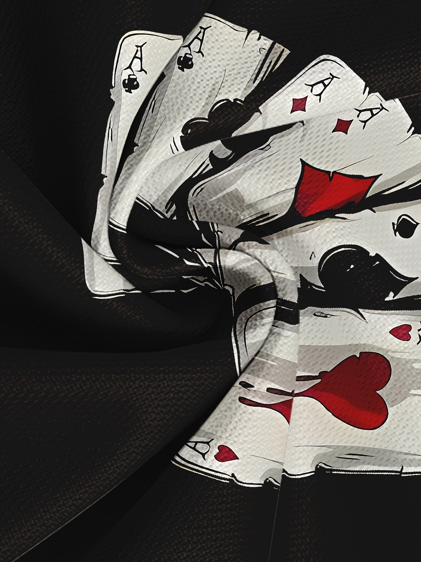 T-shirt homme en maille respirante avec imprimé cartes de poker 3D