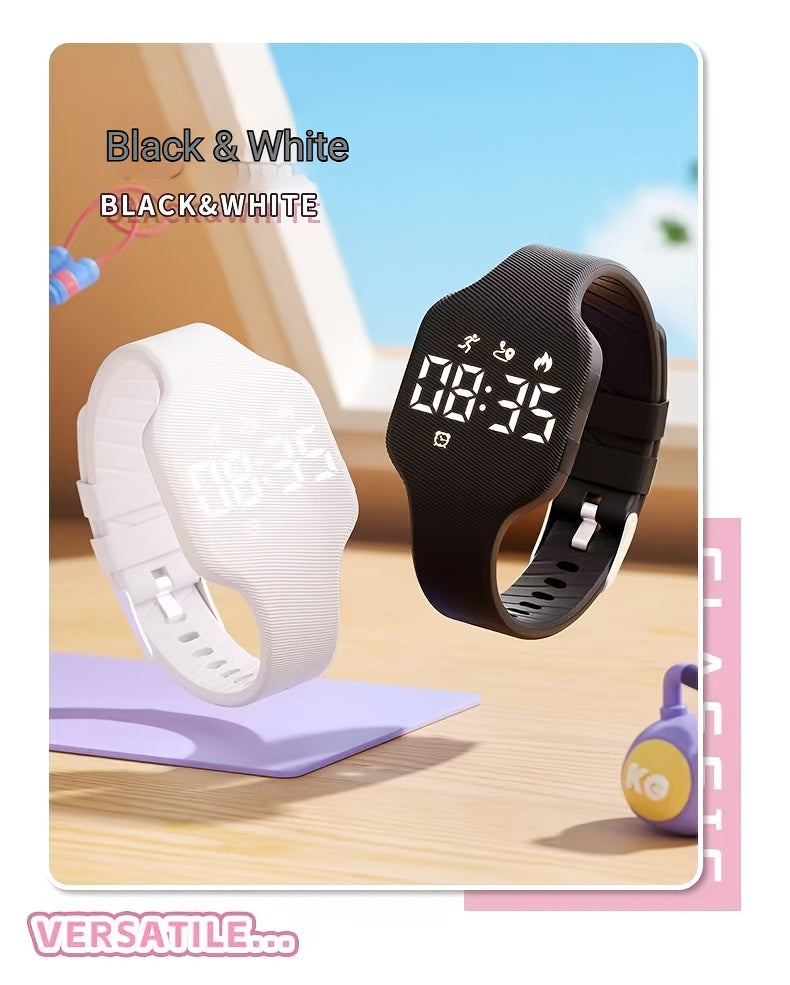 Montre FASSUN silencieuse à vibration avec réveil, compteur de pas, suivi des calories, moniteur de distance et minuteur - Recharge magnétique