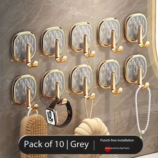 Lot de  10 crochets muraux de luxe en acrylique - Topdecheztop.fr