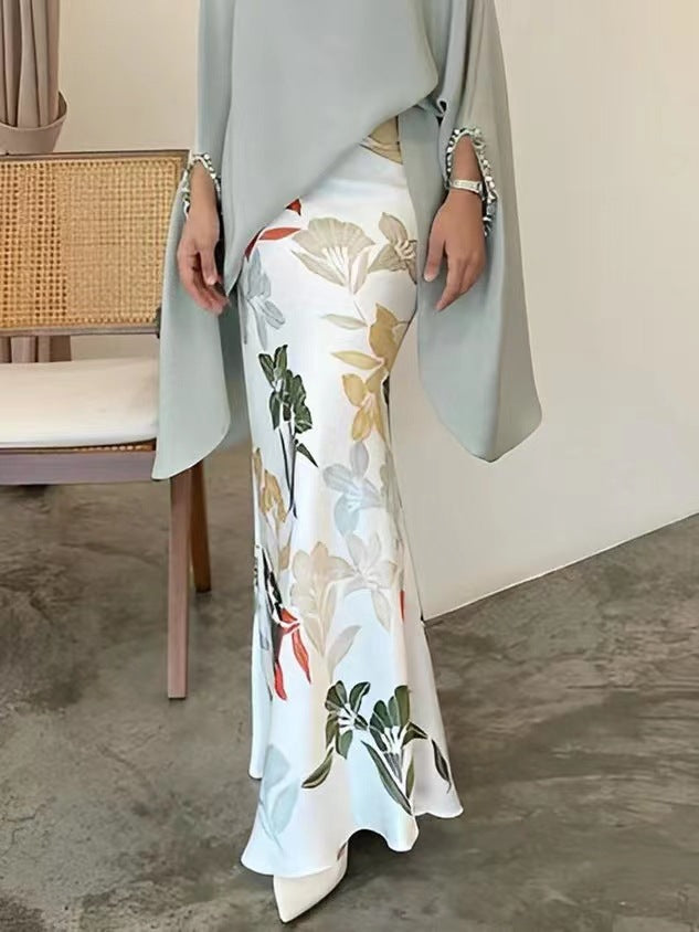 Ensemble de robe asymétrique imprimée pour femme