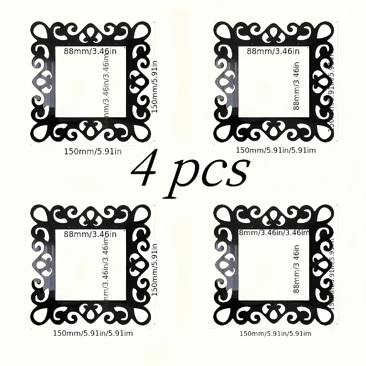 Lot de 4 autocollants décoratifs en acrylique dentelle à goutte d'eau avec cadre floral pour interrupteur, autocollants miroir décoratifs, autocollants dentelle pour interrupteur, autocollants muraux décoratifs miroir pour interrupteur, adaptés pour la décoration d'interrupteurs de salon et de