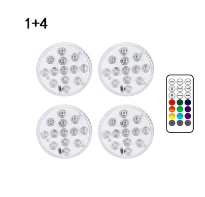 Lampe submersible à 13 LED pour piscine, jardin, fontaine, salle de bain 4PCS A