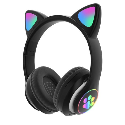 Casque Bluetooth sans fil à oreilles de chat émettant de la lumière