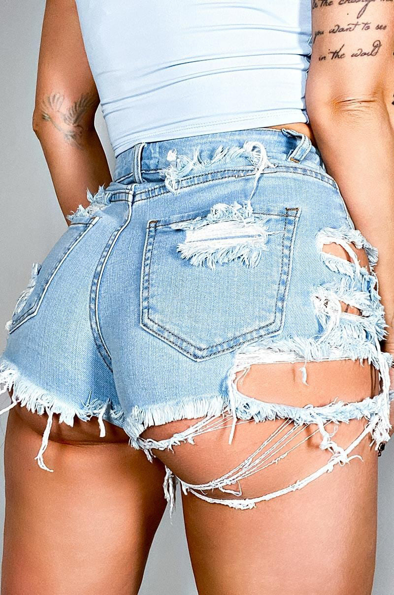Short en jean taille haute tendance et décontracté