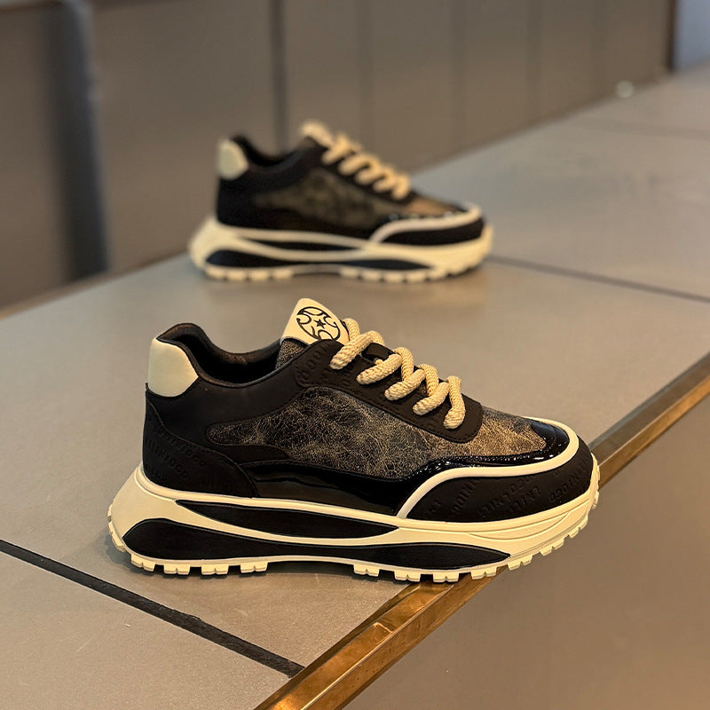 Chaussures rétro Daddy Shoes pour homme, semelle épaisse et résistante à l'usure