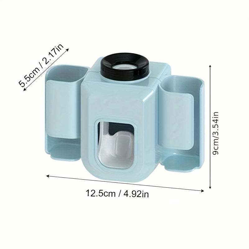 1pc Toothbrush Holder With Automatic Toothpaste Dispenser, Wall Mounted Toothbrush Storage Rack, Punch-free Toothbrush Storage Organizer, Multifunctional Electric Toothbrush Holder, Bathroom Accessories - Topdecheztop.fr