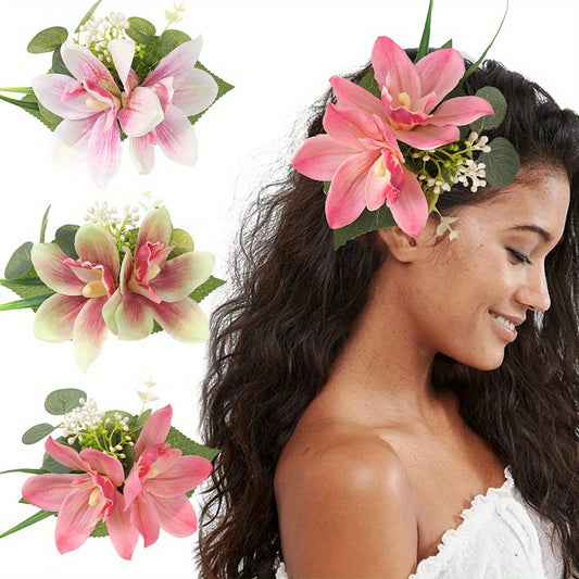 Épingles à cheveux style bohème à double fleur