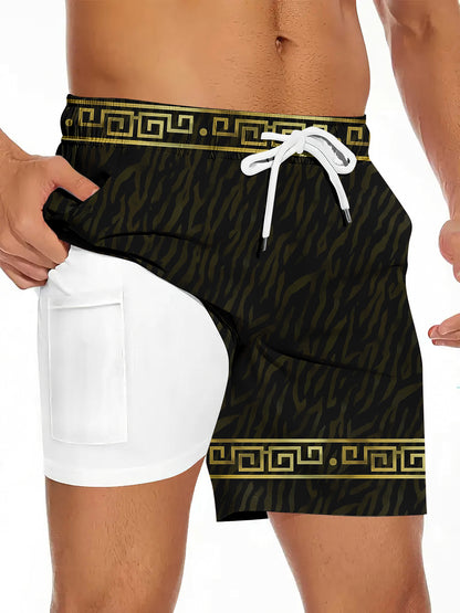 Short à motif lion pour homme