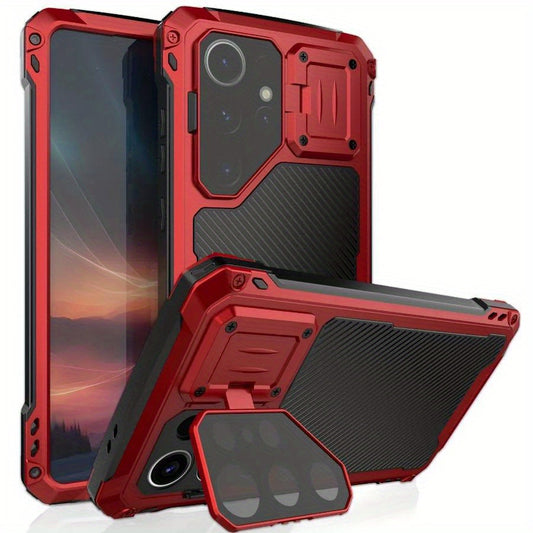 Phone case: for  S24 S23 Ultra armor metal magnetic phone case heavy duty shockproof aluminum cover screen protector