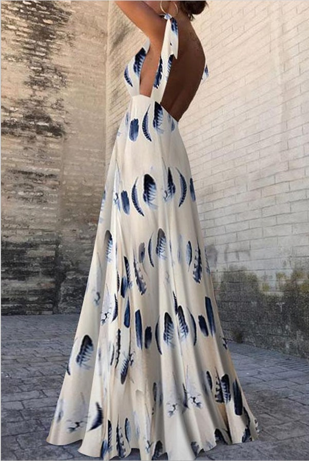 Robe  élégante sans manches à fleurs
