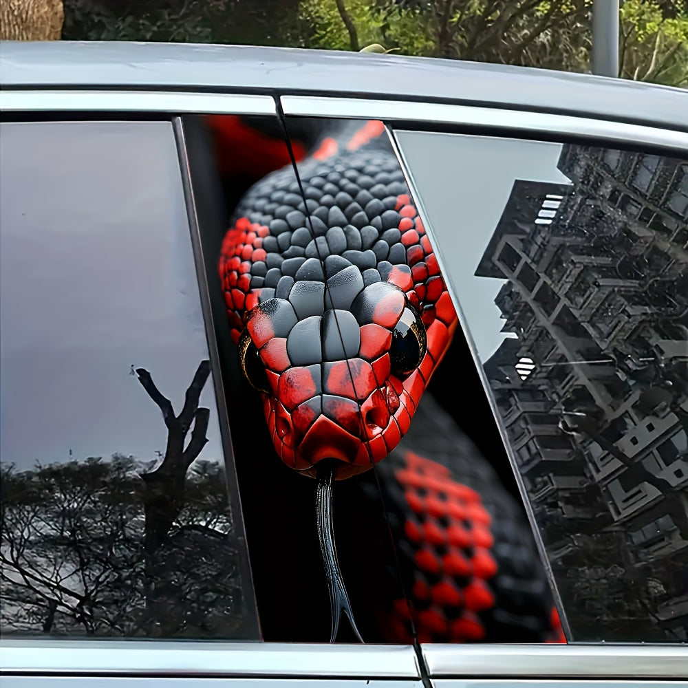 Ensemble de 2 autocollants serpent rouge et noir