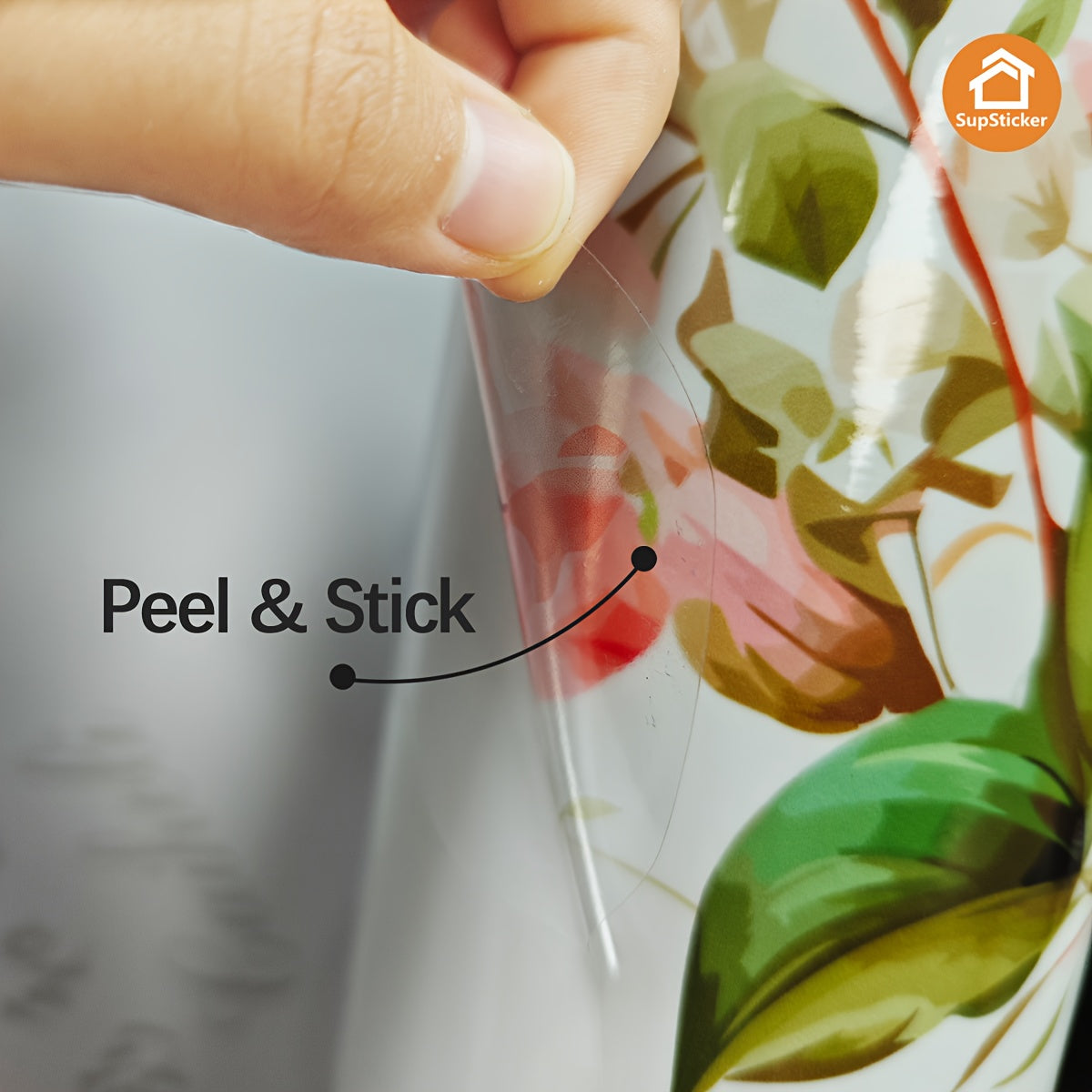 Sticker de baignoire autocollant à motif floral rose