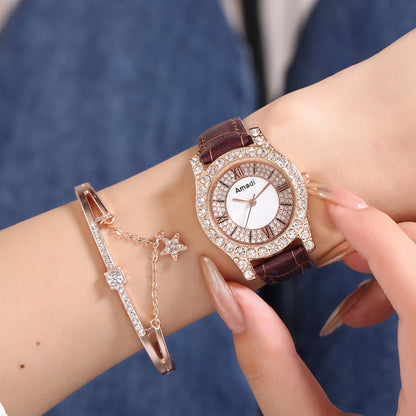 Montre,Bracelet en diamant pour femme, ensemble deux pièces