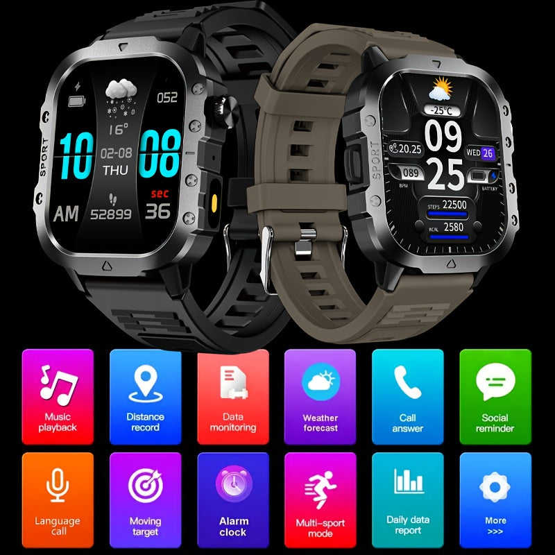 Montre connectée pour homme, grand écran tactile de 5,1 cm