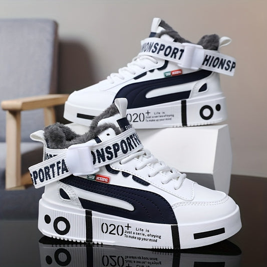 Baskets montantes pour homme en similicuir - Chaussures de sport