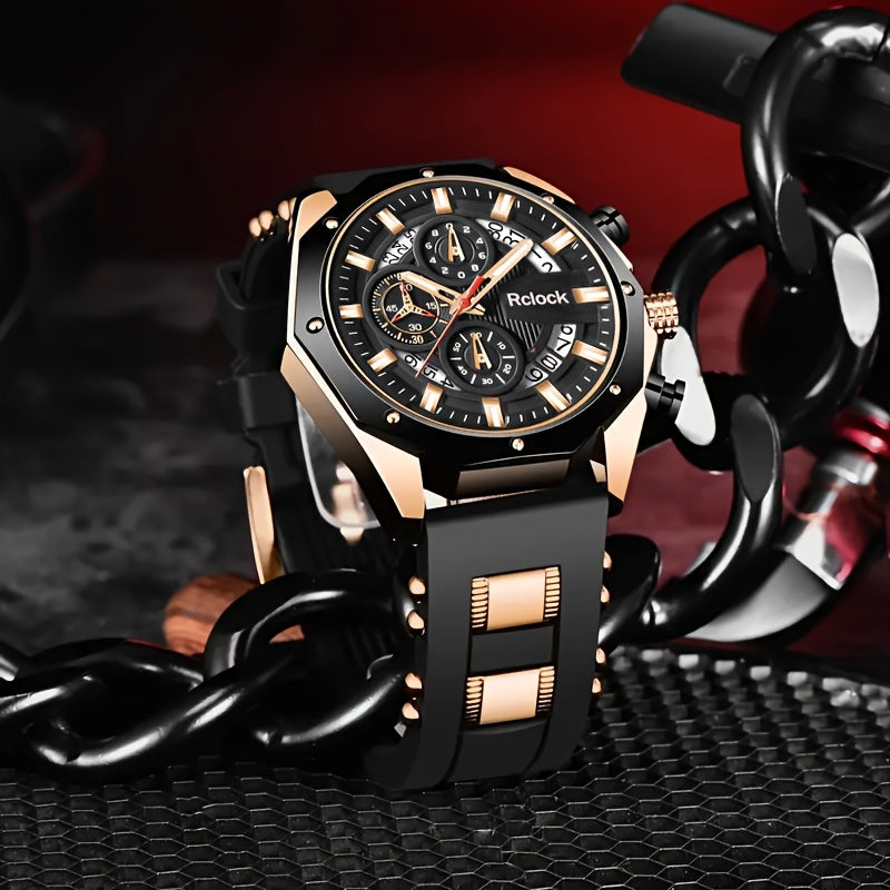 Montre d'affaires tendance pour homme avec bracelet en  et fonction calendrier, adaptée à un port quotidien. Un cadeau idéal pour la famille et les amis pour la fête des Pères, la Saint-Valentin, Noël, et