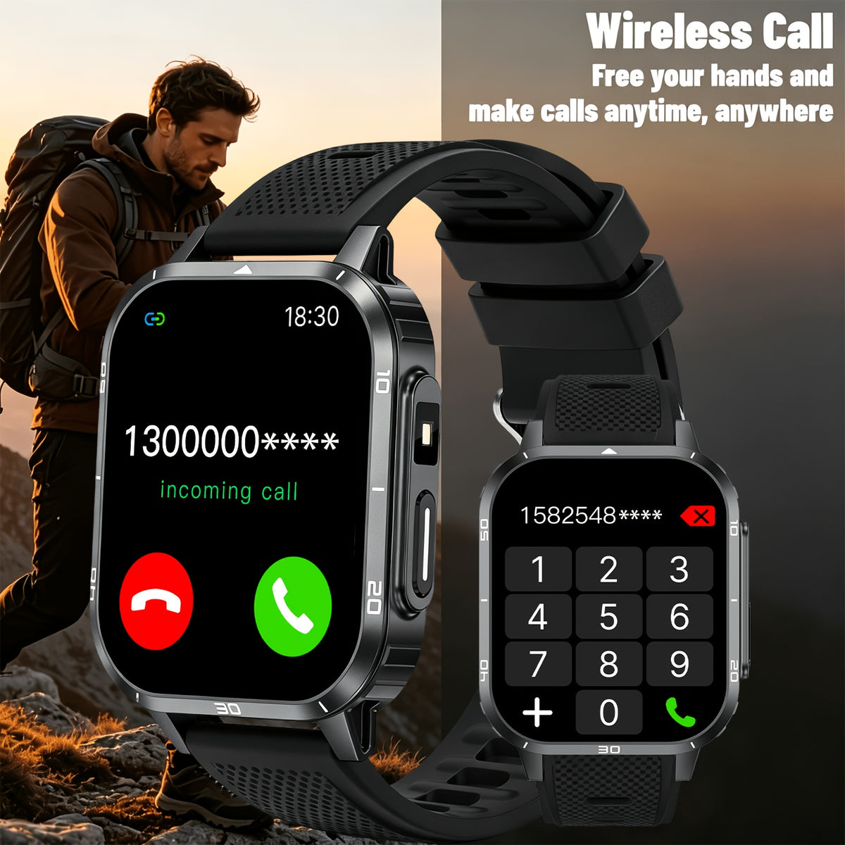 Nouvelle montre connectée multifonctionnelle, une montre connectée de sport en plein air pour hommes et femmes, prend en charge les appels sans fil/notifications de messages texte, se connecte aux téléphones iPhone/Android, et dispose d'un suivi de la condition physique, d'un contrôle de la musique