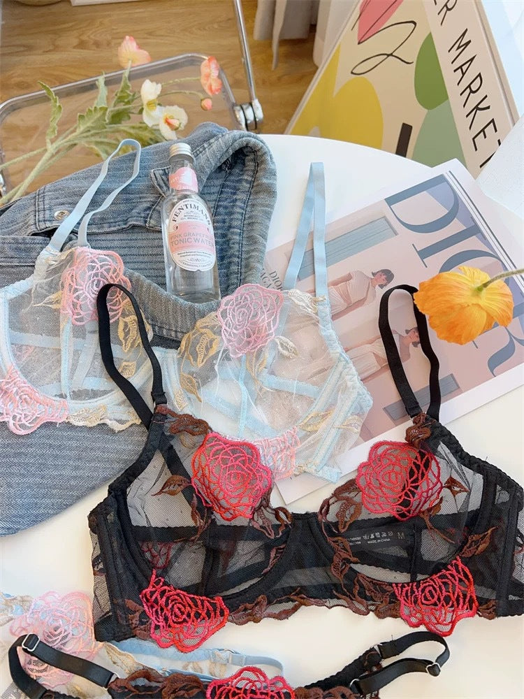 Nouveau soutien-gorge brodé de roses qui affine la poitrine des femmes