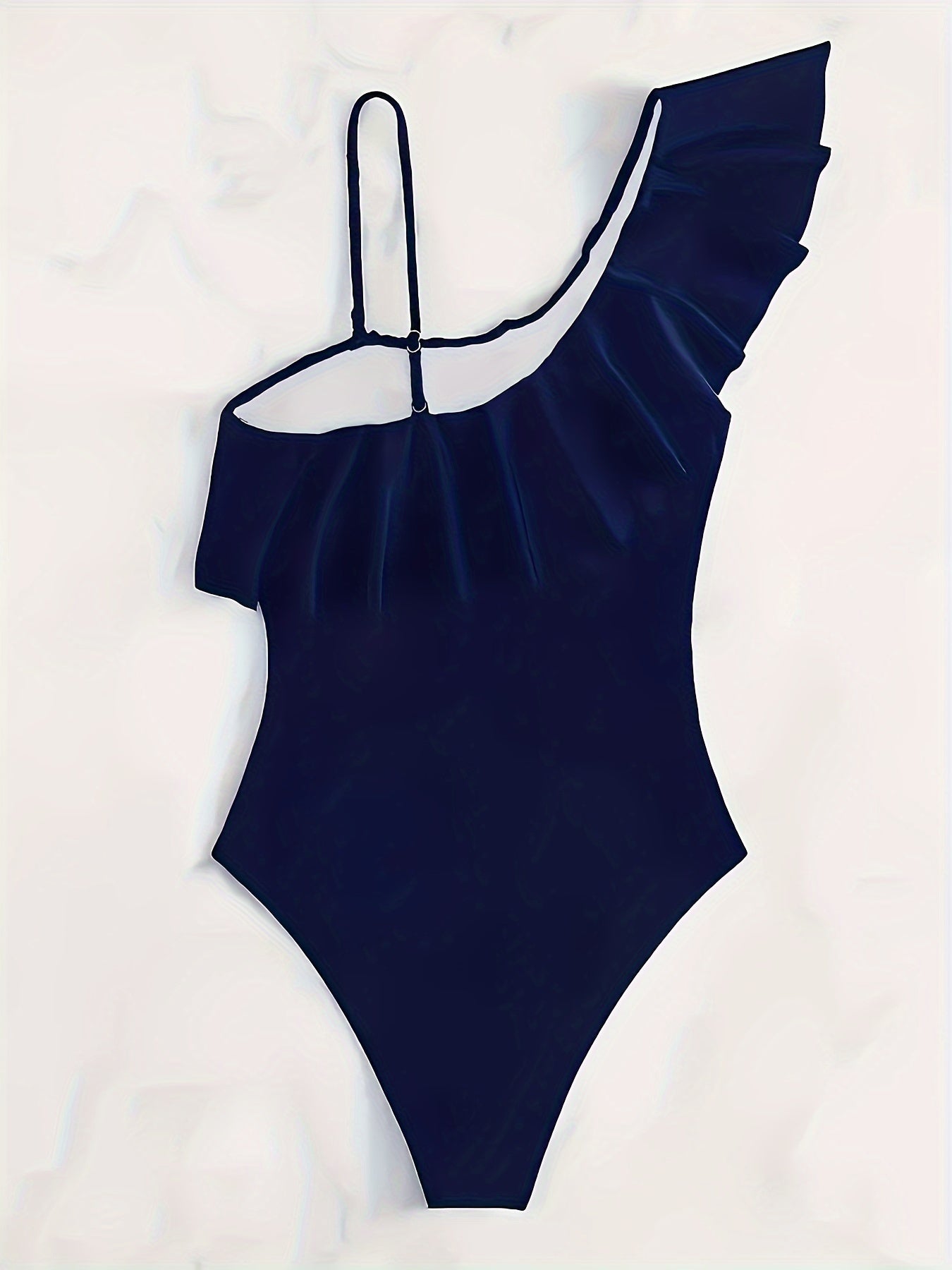 Maillot de bain une pièce élégant en maille à une épaule pour femme