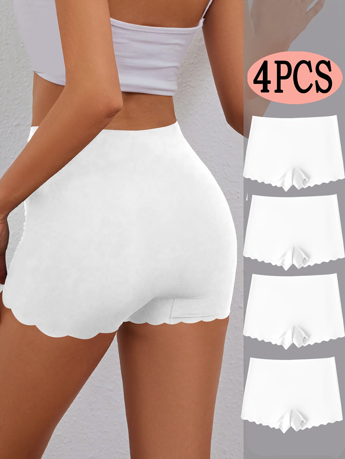 Lot de 4 culottes shorty pour femme - Tissu extensible, doux et confortable