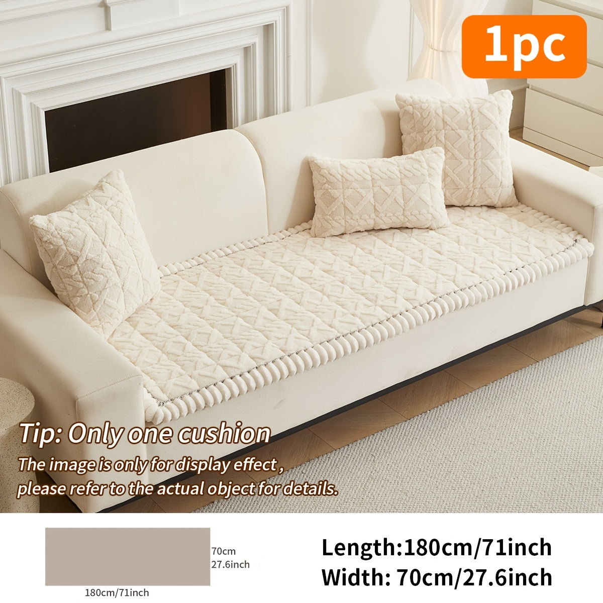 Coussin de canapé matelassé doux (1 pièce), housse de canapé épaisse en polyester pour plus de chaleur en automne et en hiver, décoration intérieure adaptée aux canapés 2, 3 ou 4 places.