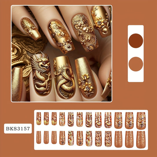 Lot de 24 faux ongles carrés et luxueux - Topdecheztop.fr