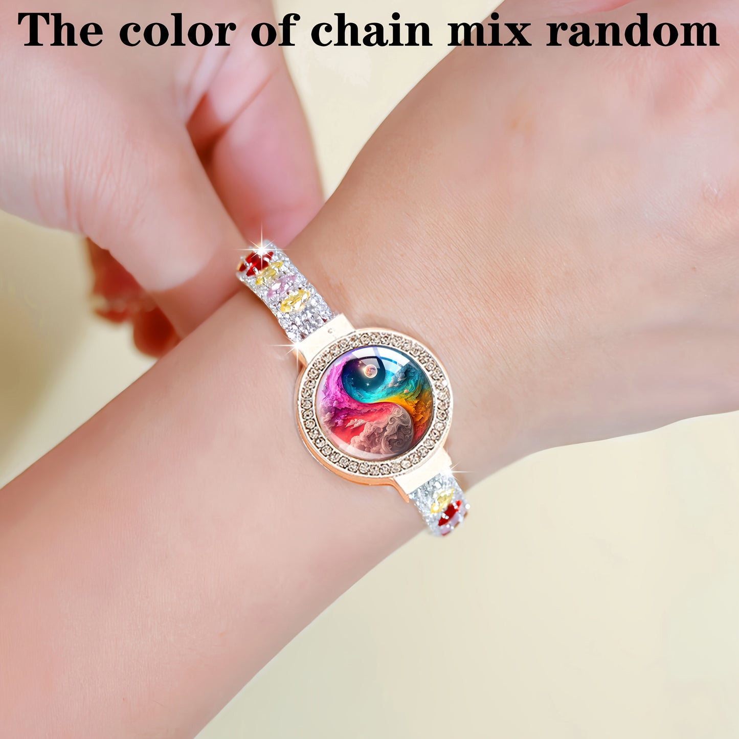 Bracelet  pour femme en zircone synthétique colorée (1 pièce), idéal pour offrir ou à porter au quotidien.