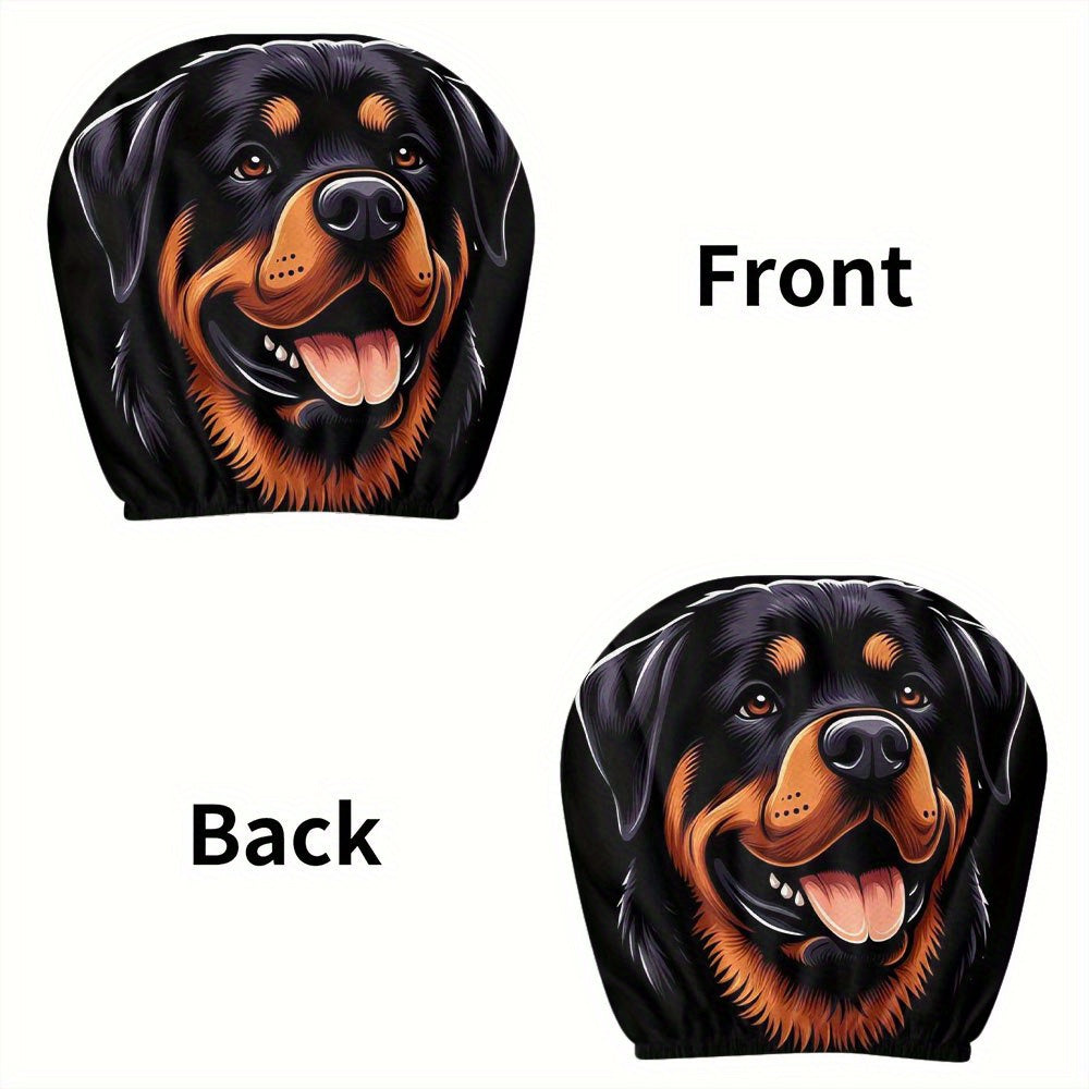 Lot de 2 housses d'appuie-tête de voiture à motif Rottweiler