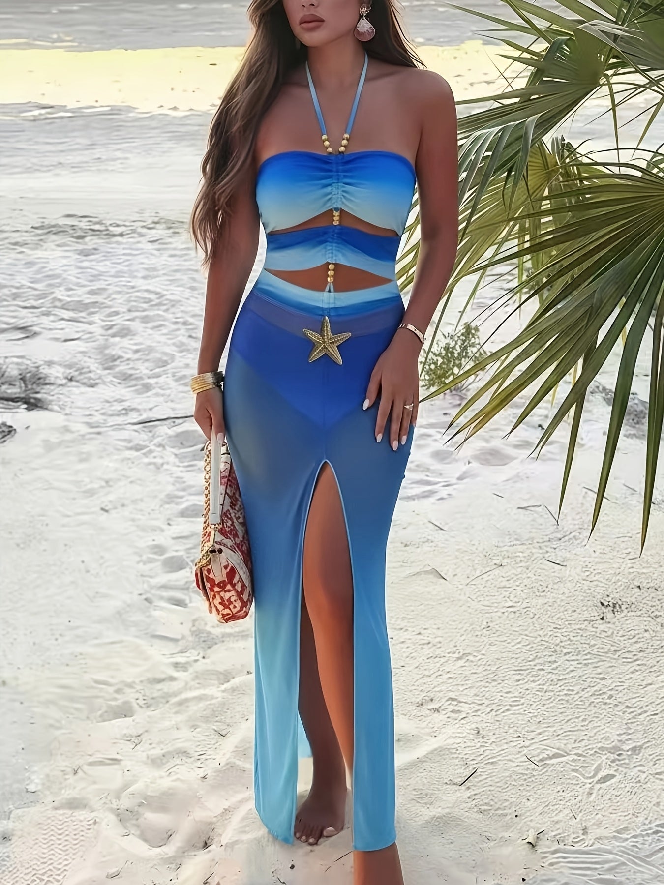 Ensemble maillot de bain élégant | Maillot de bain dos nu dégradé