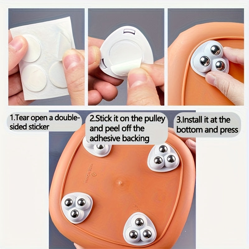 Lot de 24 roulettes pivotantes auto-adhésives, idéales pour les projets de bricolage