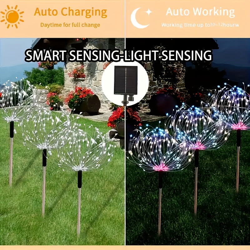 Lot de 4 lampes solaires d'extérieur pour jardin (240 LED), version améliorée