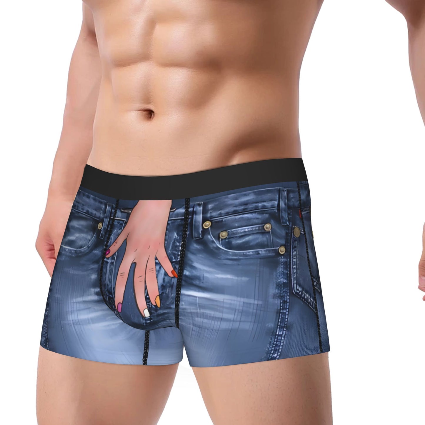 Boxer bleu humoristique BIIHUDU pour homme