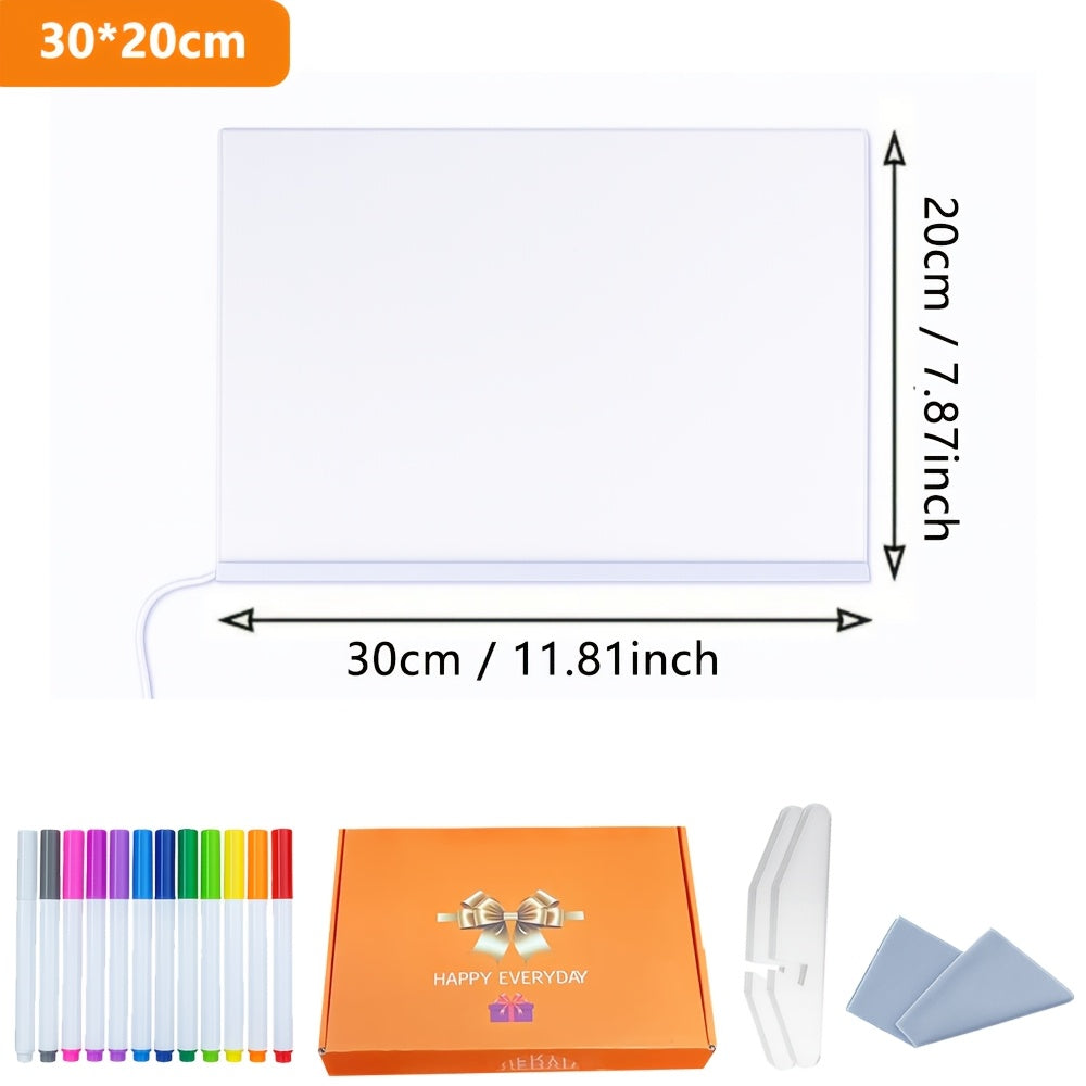 Tableau à dessin LED RGB | Alimentation USB, 7 modes et 7 couleurs réglables, résistant aux rayures, facile à nettoyer, plusieurs tailles disponibles