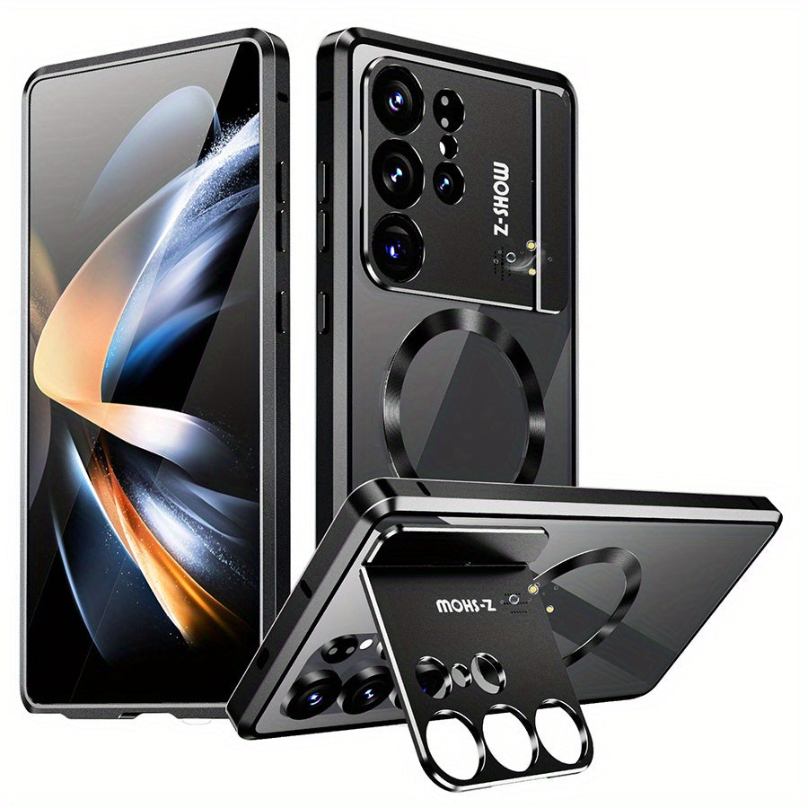 Étui de protection magnétique double face en verre HD avec système de verrouillage pour Samsung S25 Ultra