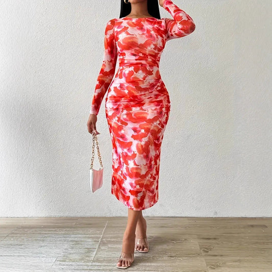 Robe cintrée imprimée pour femme, alliant élégance et style haut de gamme