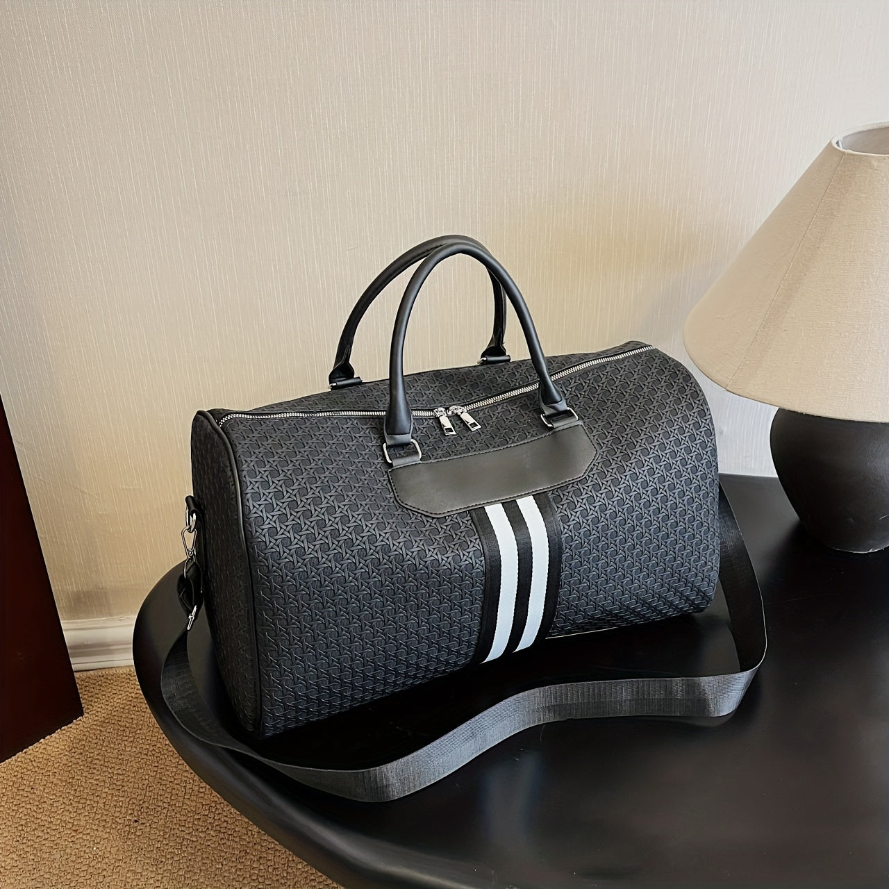 Sac de voyage élégant en PU grande capacité, sac fourre-tout multifonctionnel pour le week-end