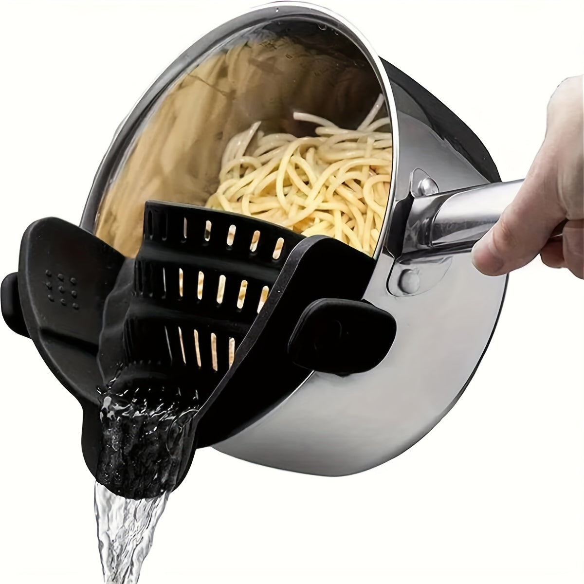 1pc, Strainer, Silicone Pot Strainer, Adjustable Silicone Clip On Strainer For Pots Pans And Bowls, Kitchen Pot Strainer, Hand Held Pot Drainer, Fruit Washing Filter For Noodles Pasta Veggies, Food Strainers, Colander With Cl - Topdecheztop.fr