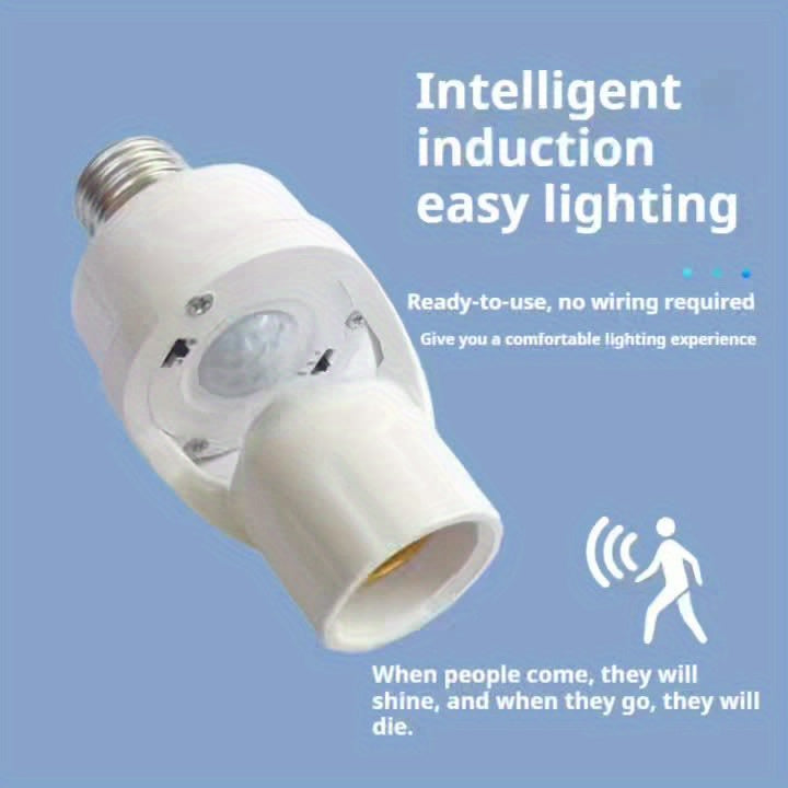 Douille à détecteur de mouvement avec adaptateur E27 - Interrupteur à capteur infrarouge, marche/arrêt automatique