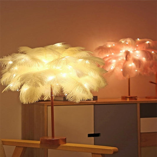 Lampe de bureau nordique en plumes - Topdecheztop.fr