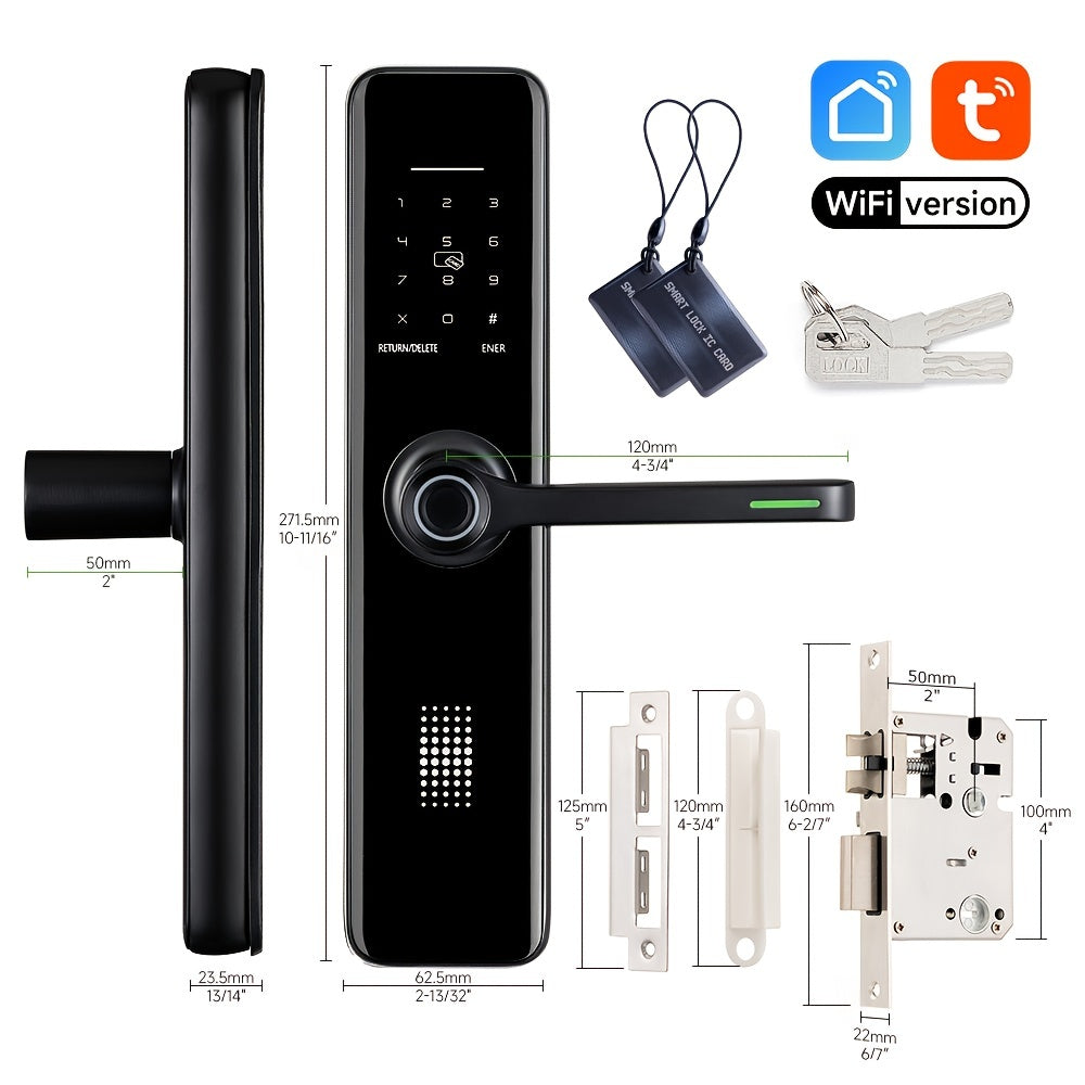 Serrure de porte électronique intelligente à empreinte digitale pour la maison, entrée sans clé avec application et clavier, serrure de porte d'entrée