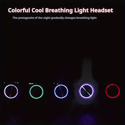 Casque sans fil lumineux, lumière LED colorée