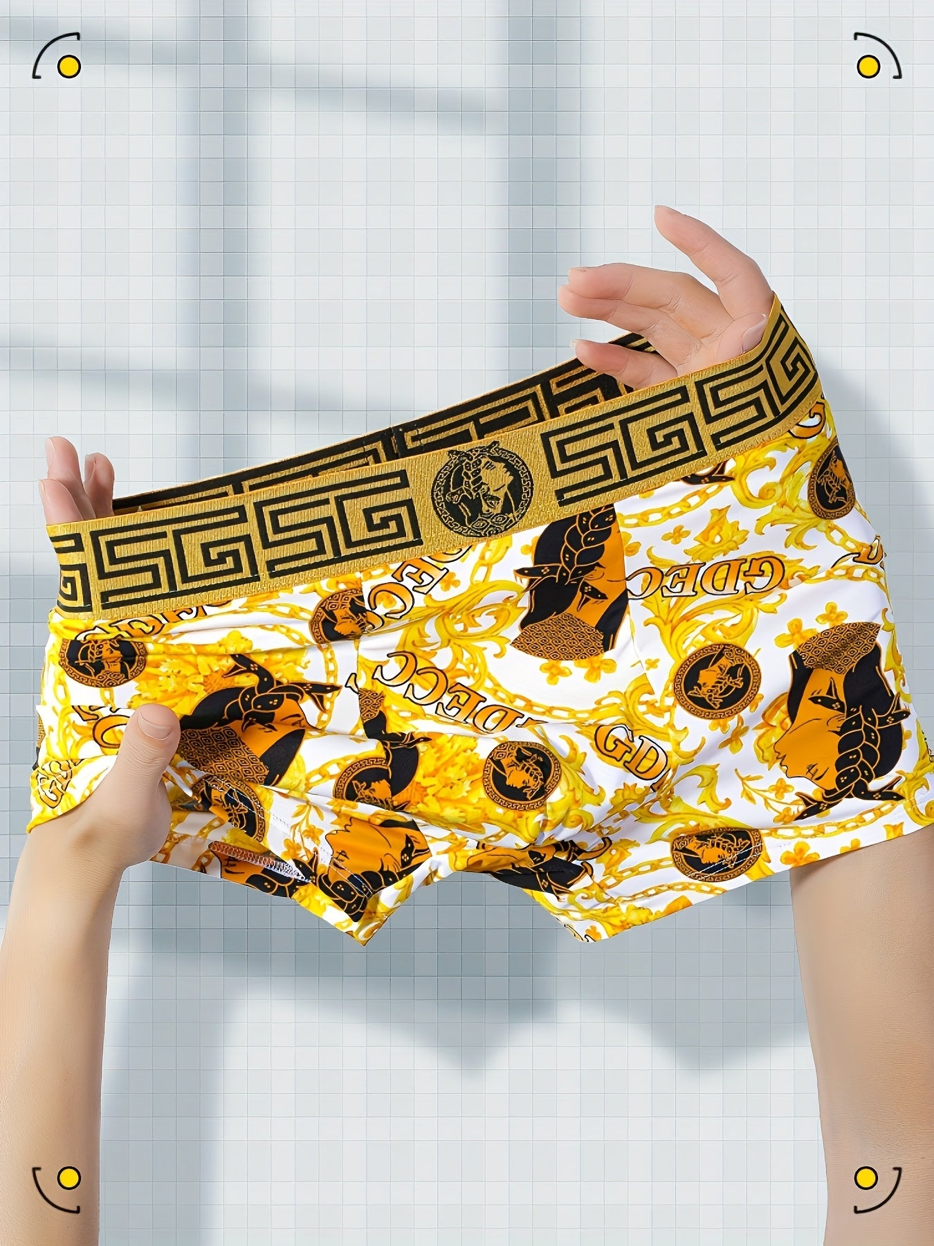 Lot de 5 boxers de luxe noirs et dorés pour homme