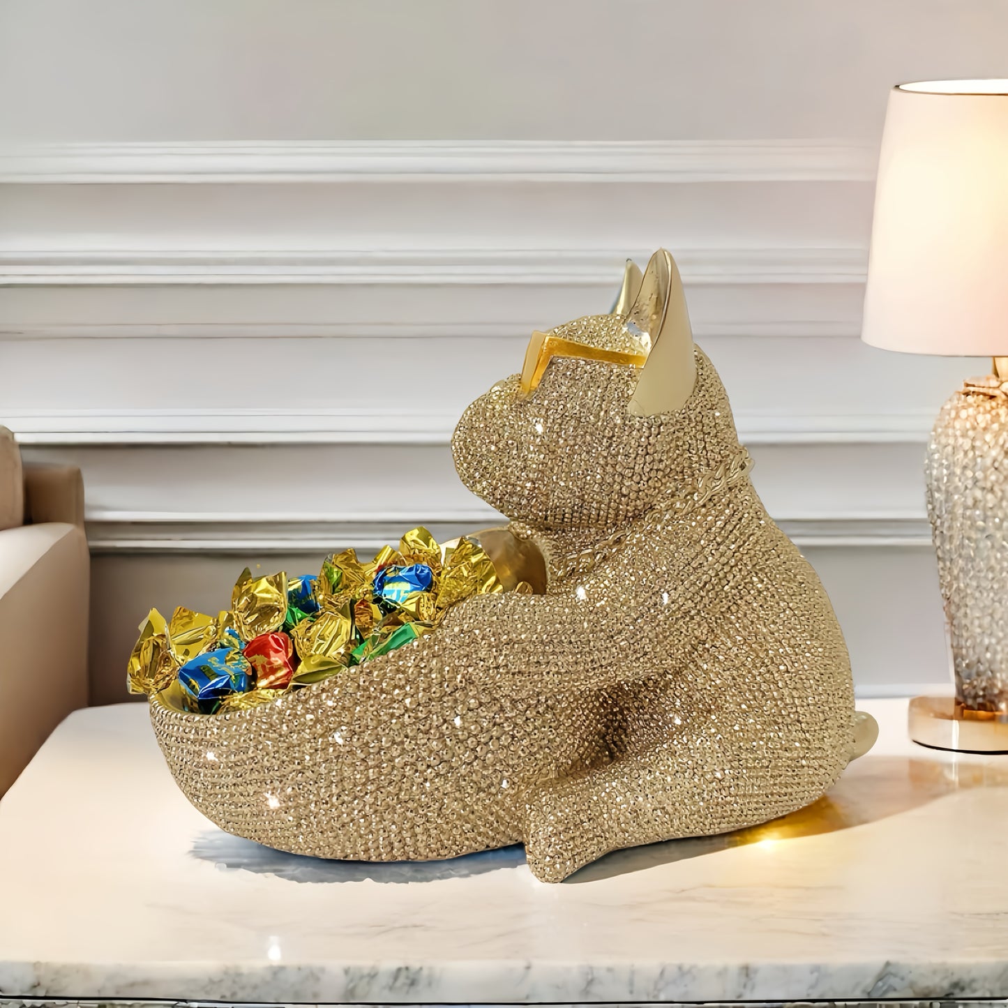 Statuette de chien élégante avec lunettes (1 pièce) - Décoration