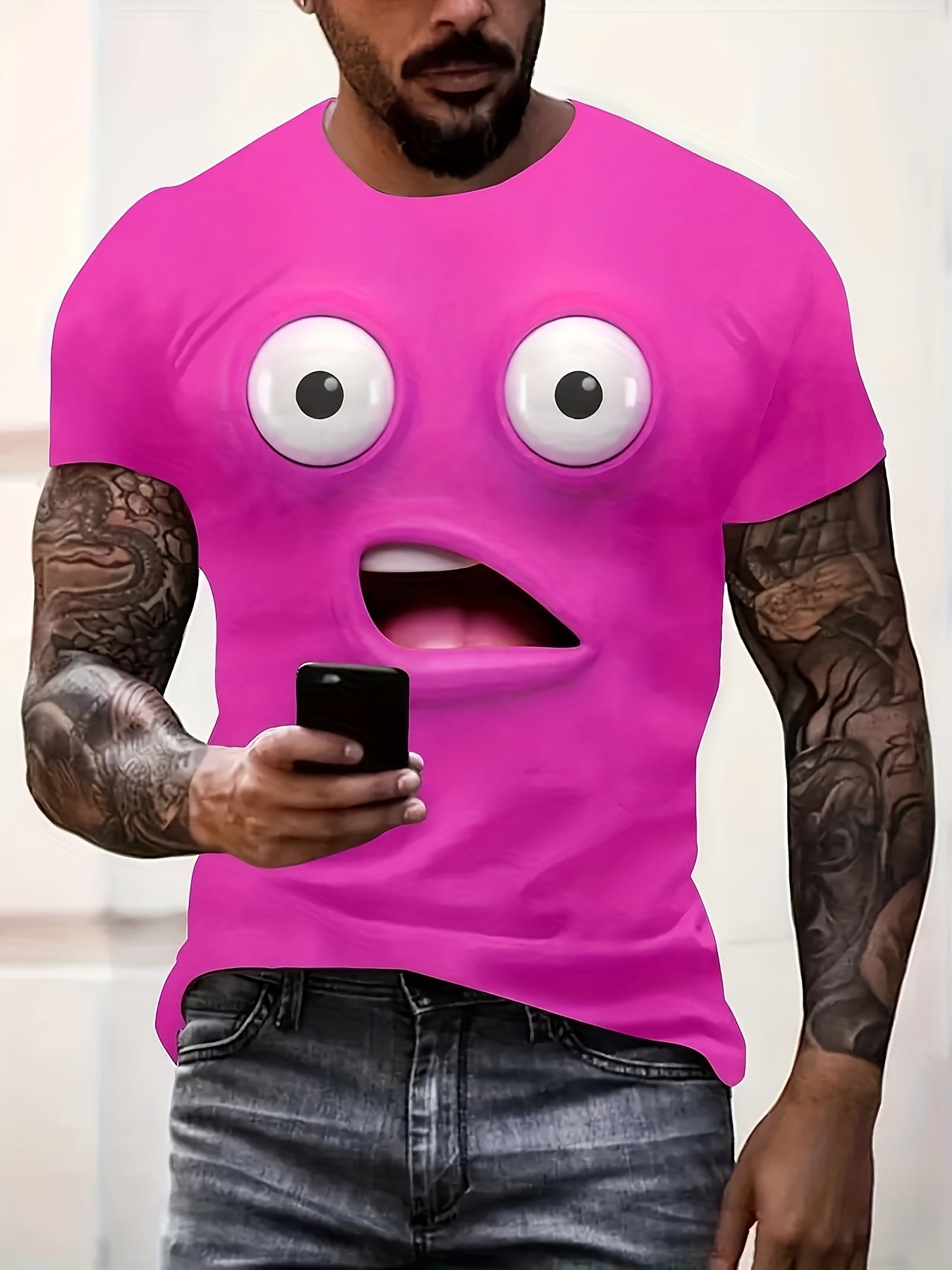 T-shirt homme à imprimé amusant et stylé, haut d'été décontracté, confortable