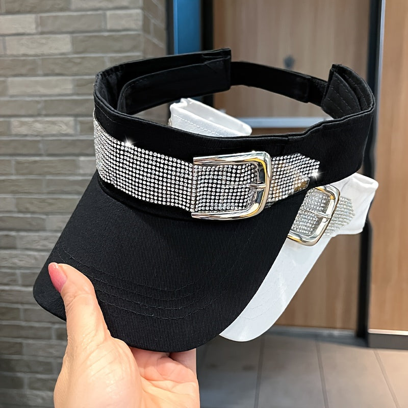 Casquette visière printemps/été pour femme avec strass