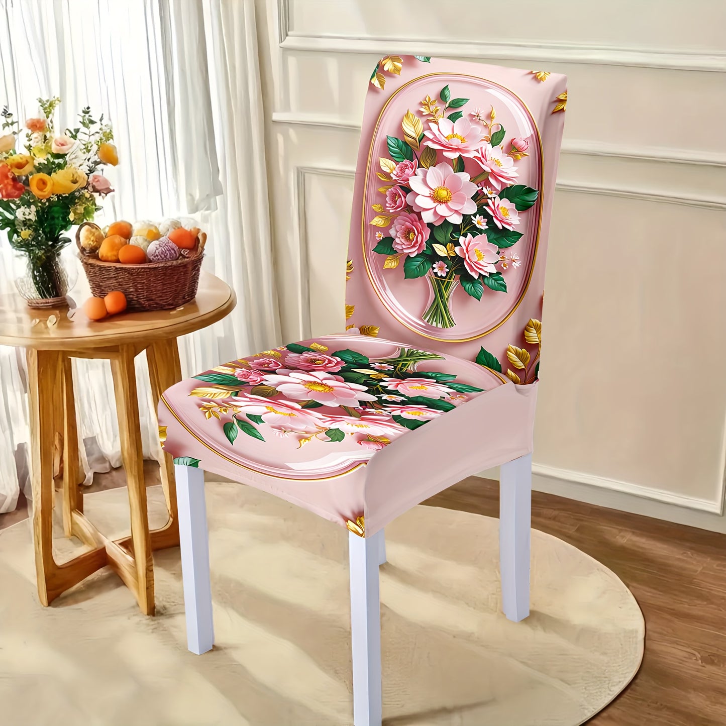 7 pièces Superbe ensemble de nappe rectangulaire + housse de chaise