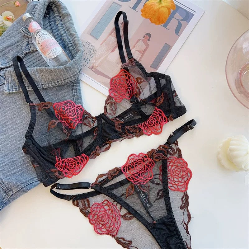Nouveau soutien-gorge brodé de roses qui affine la poitrine des femmes