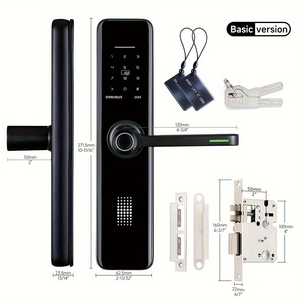 Serrure de porte électronique intelligente à empreinte digitale pour la maison, entrée sans clé avec application et clavier, serrure de porte d'entrée