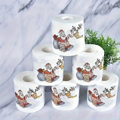 Rouleau de papier toilette à imprimé festif de Noël